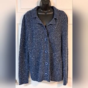 Karen Scott Blue Cardigan Sweater
